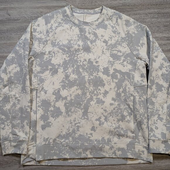 Lululemon Men's Large City Sweat Crew Spectral White Opal Silver Drop Sweatshirt - Picture 1 of 10